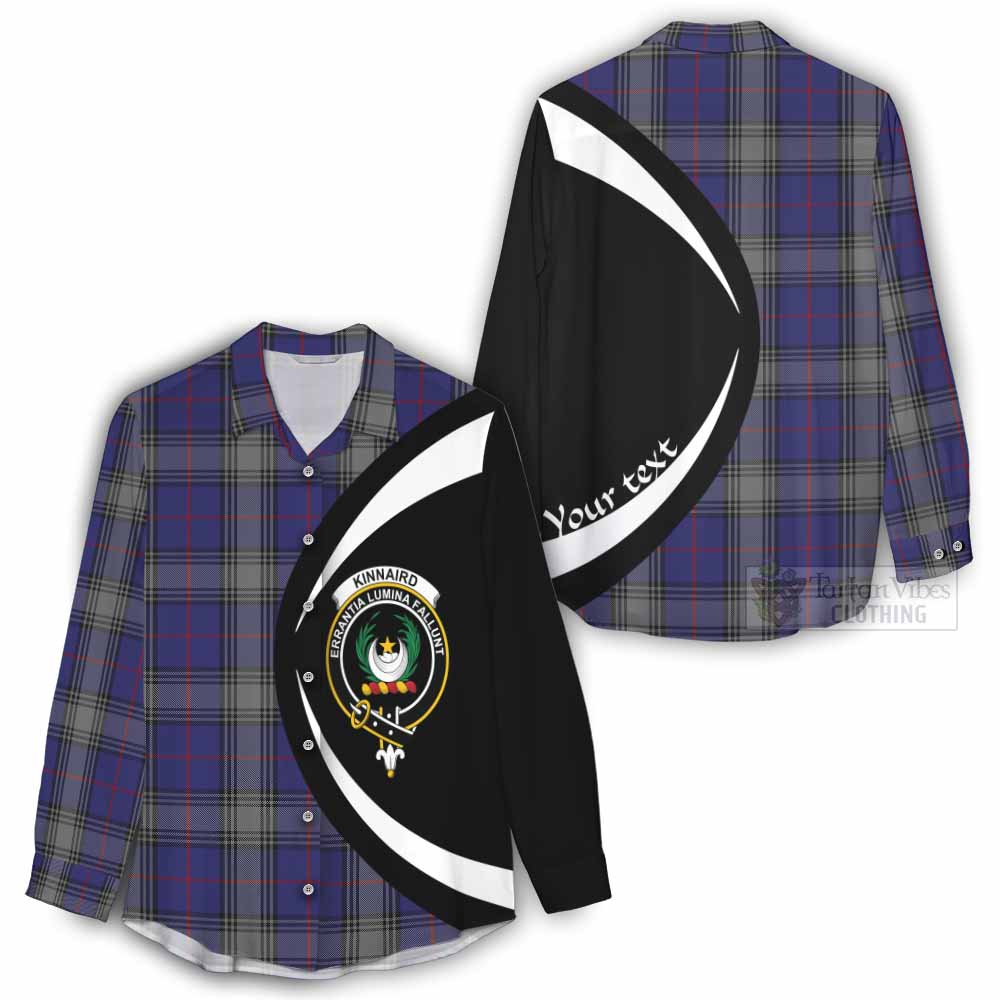 Tartan Vibes Clothing Kinnaird Tartan Women's Casual Shirt with Family Crest Circle Style