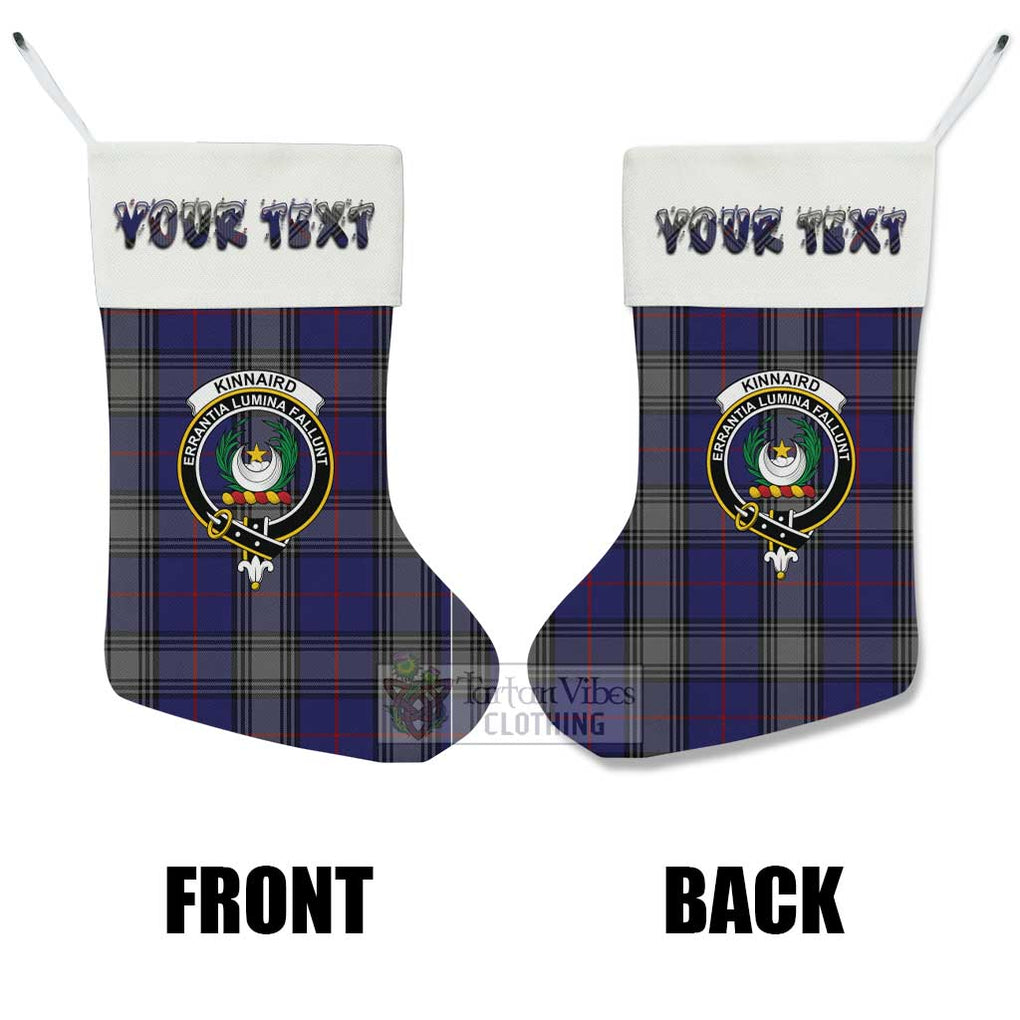 Tartan Vibes Clothing Kinnaird Tartan Family Crest Christmas Stocking with Personalized Text