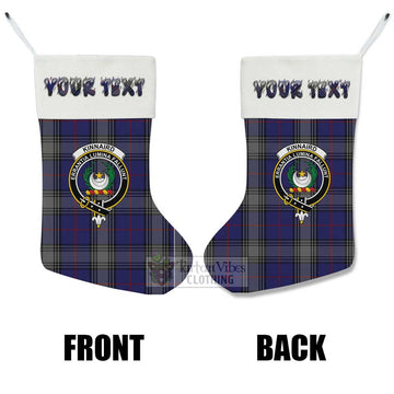 Kinnaird Tartan Family Crest Christmas Stocking with Personalized Text