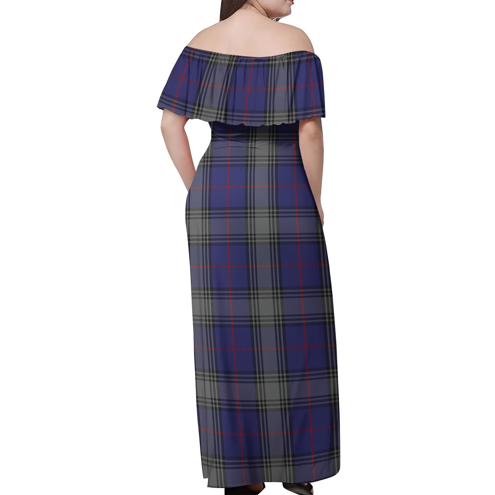 Kinnaird Tartan Off Shoulder Long Dress - Tartanvibesclothing