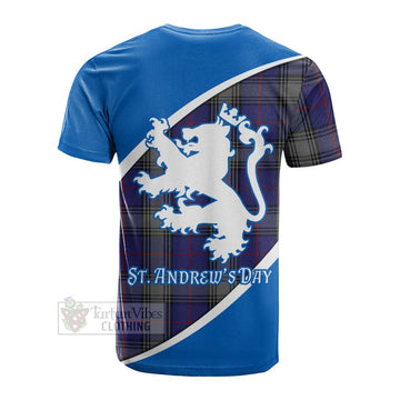 Kinnaird Family Crest Tartan Cotton T-shirt Celebrate Saint Andrew's Day in Style