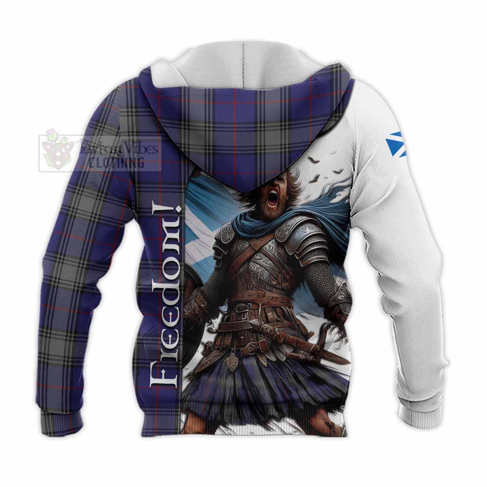 Tartan Vibes Clothing Kinnaird Crest Tartan Knitted Hoodie Inspired by the Freedom of Scottish Warrior