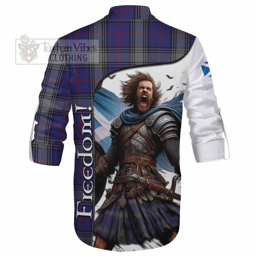 Tartan Vibes Clothing Kinnaird Crest Tartan Ghillie Kilt Shirt Inspired by the Freedom of Scottish Warrior