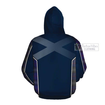 Kinnaird Tartan Cotton Hoodie with Family Crest and Scottish Thistle Vibes Sport Style