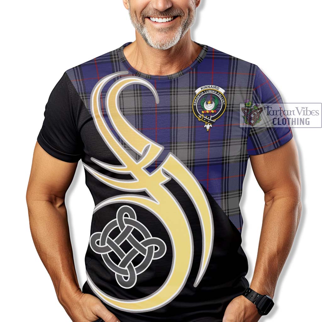 Tartan Vibes Clothing Kinnaird Tartan T-Shirt with Family Crest and Celtic Symbol Style