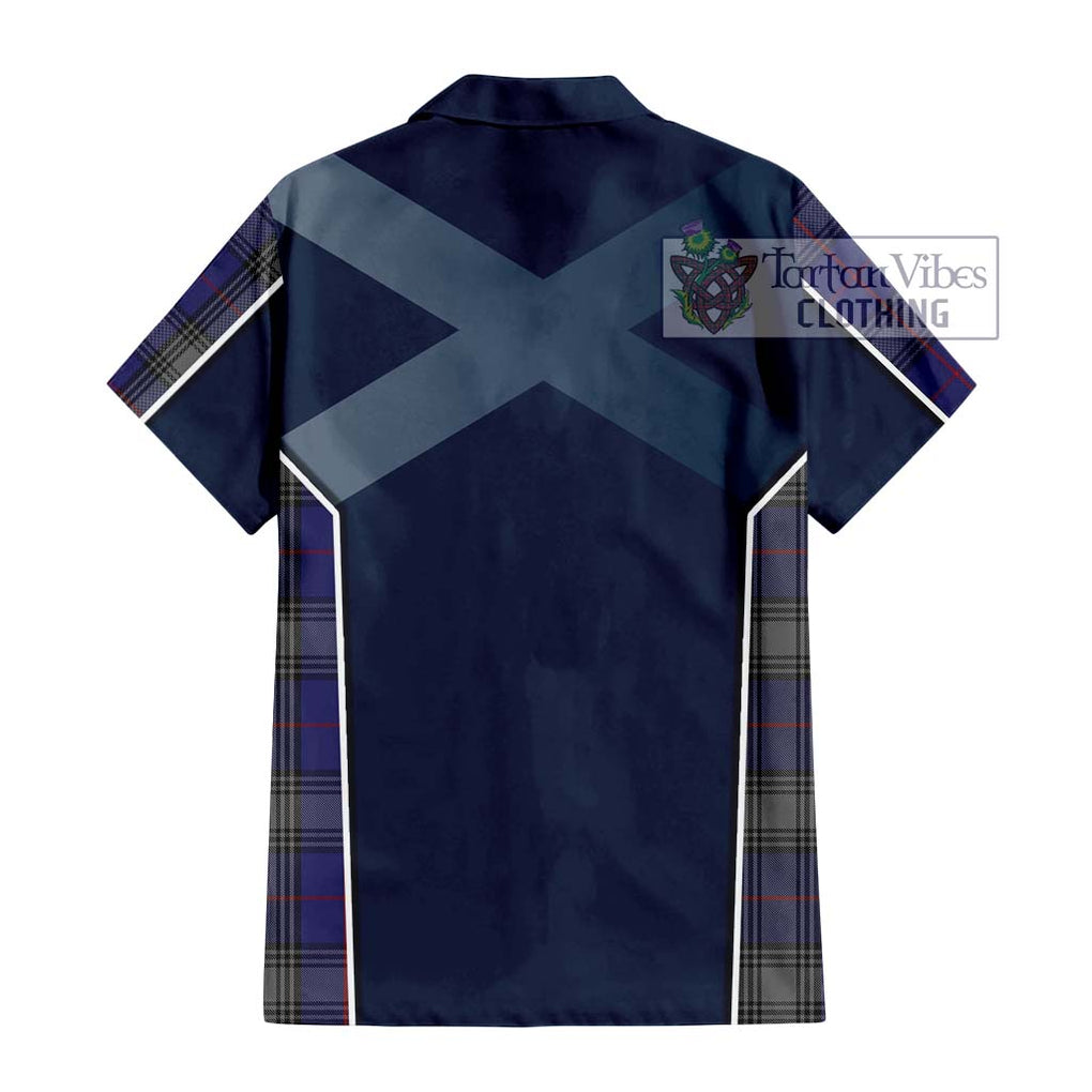 Kinnaird Tartan Short Sleeve Button Shirt with Family Crest and Lion Rampant Vibes Sport Style - Tartan Vibes Clothing