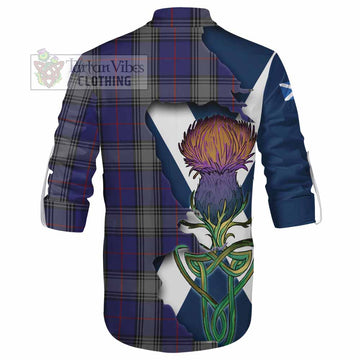 Kinnaird Tartan Family Crest Ghillie Kilt Shirt Scottish Thistle Celtic Inspired - Tartan Vibes Clothing