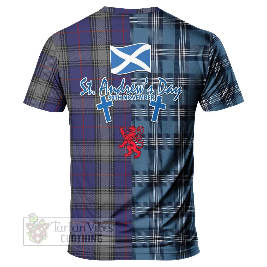 Tartan Vibes Clothing Kinnaird Tartan T-Shirt Happy St. Andrew's Day Half Tartan Style