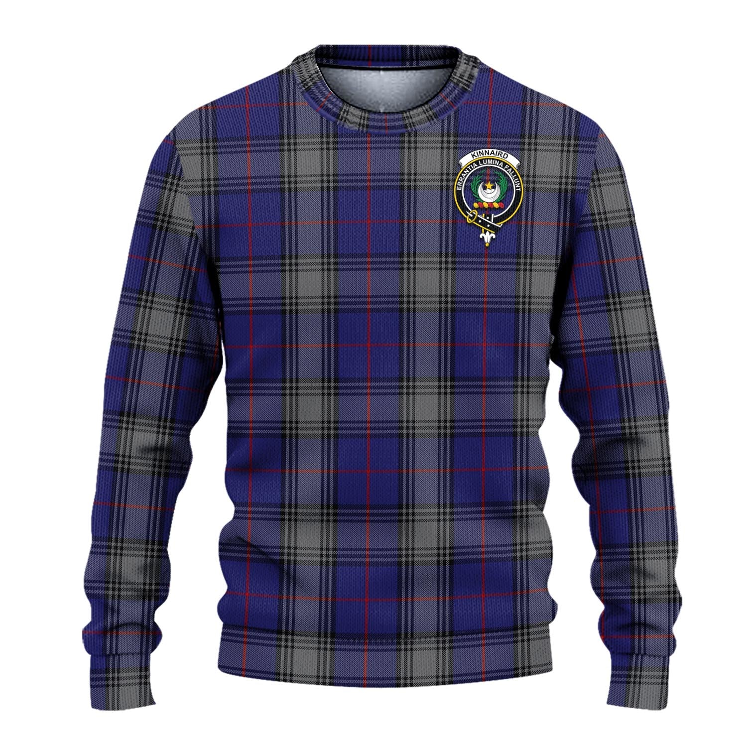 Kinnaird Tartan Knitted Sweater with Family Crest - Tartanvibesclothing