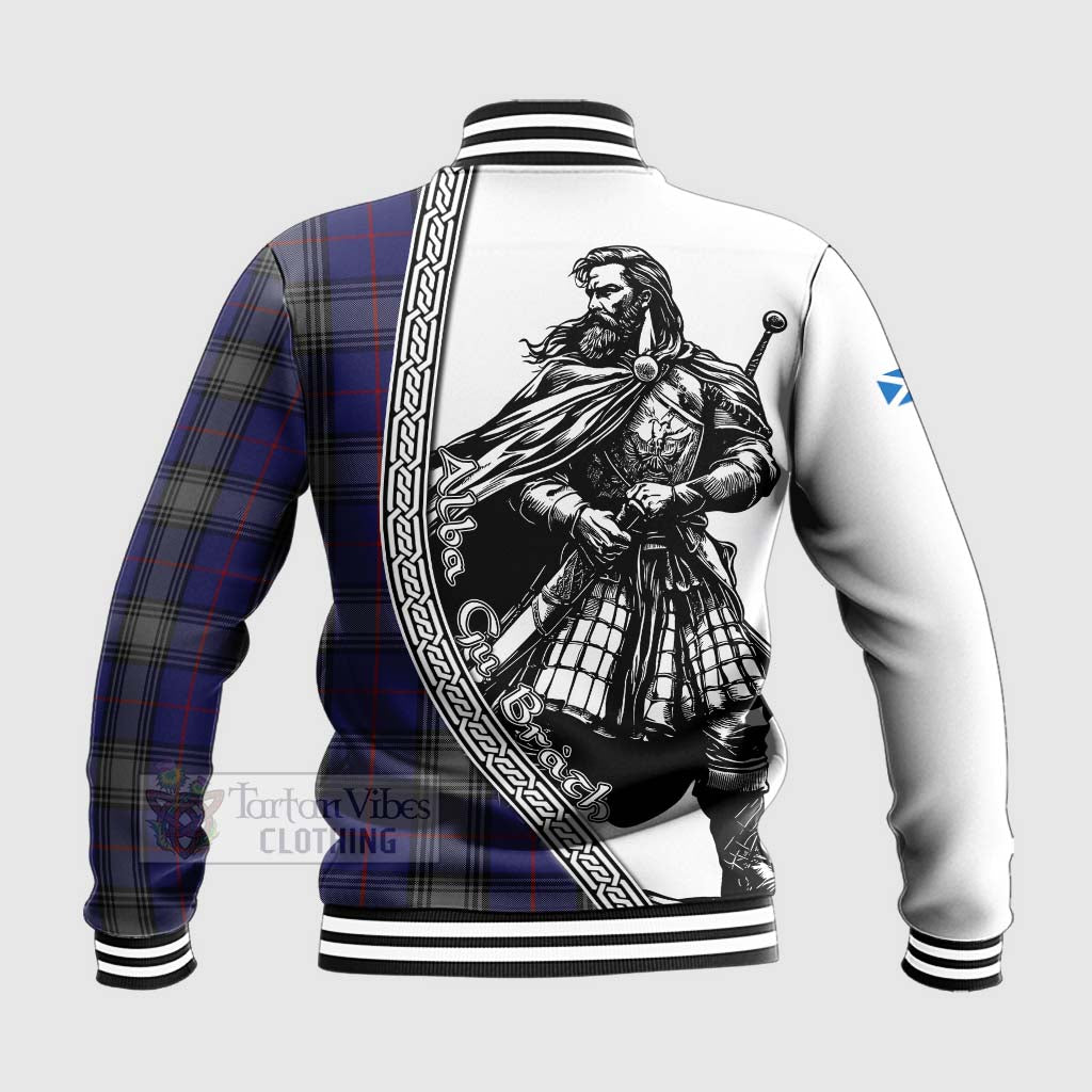 Tartan Vibes Clothing Kinnaird Tartan Clan Crest Baseball Jacket with Highlander Warrior Celtic Style