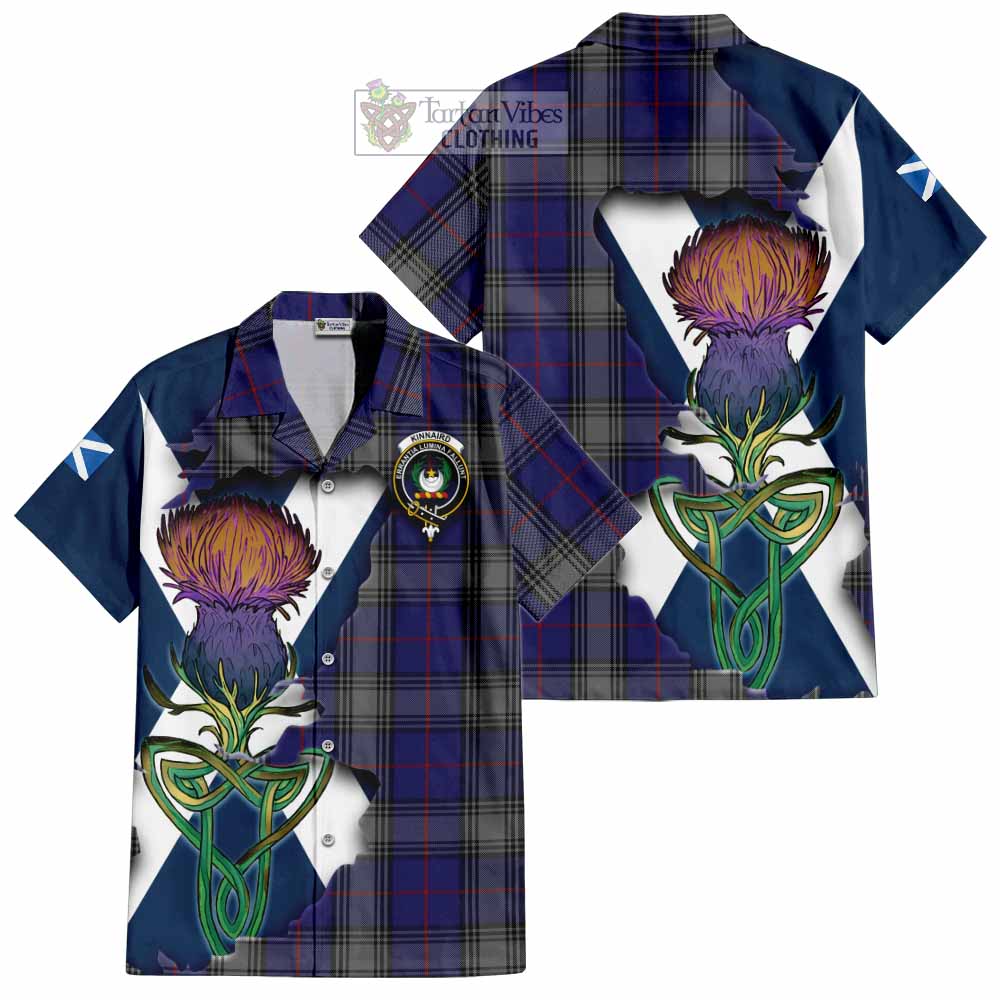 Kinnaird Tartan Family Crest Hawaiian Shirt Scottish Thistle Celtic Inspired - Tartan Vibes Clothing