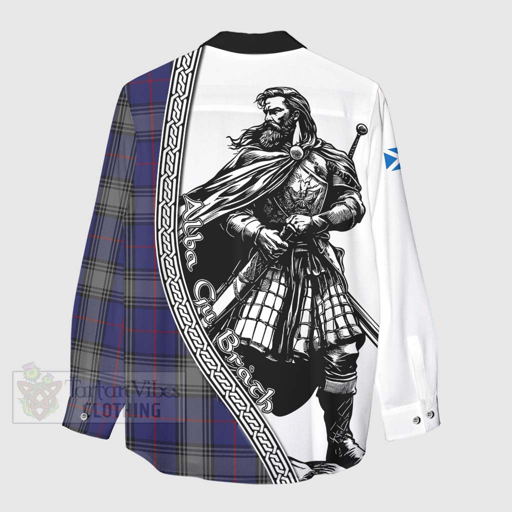 Tartan Vibes Clothing Kinnaird Tartan Clan Crest Women's Casual Shirt with Highlander Warrior Celtic Style