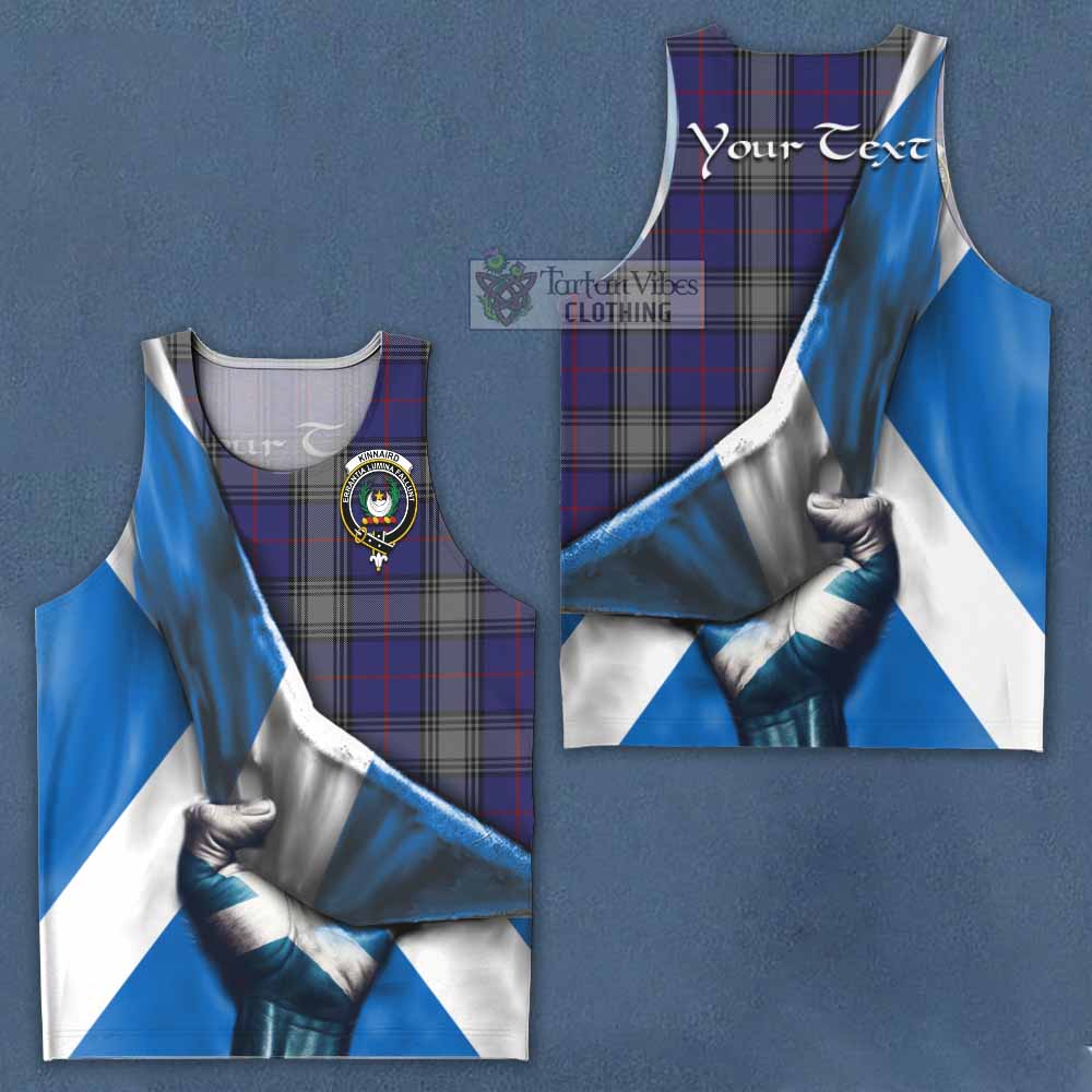 Tartan Vibes Clothing Kinnaird Tartan Men's Tank Top with Family Crest Scotland Patriotic Style