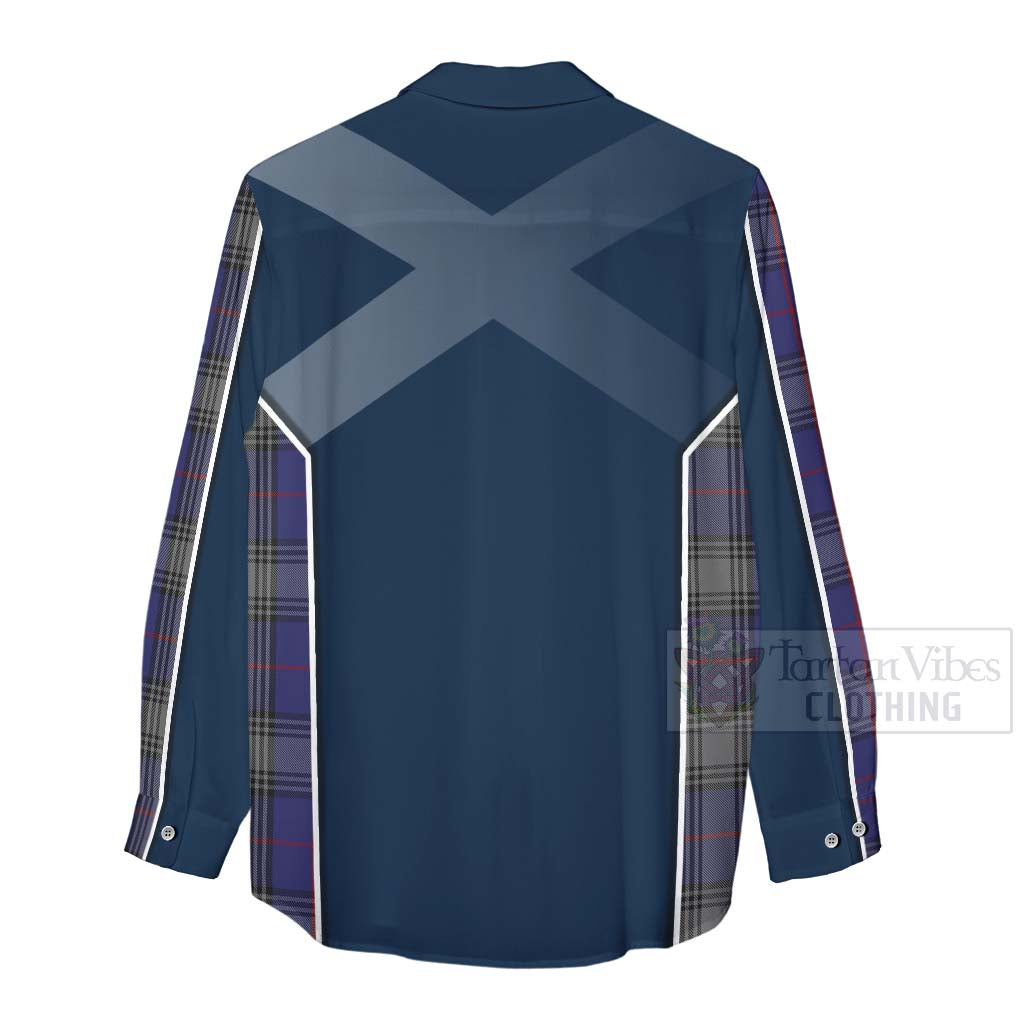 Tartan Vibes Clothing Kinnaird Tartan Women's Casual Shirt with Family Crest and Scottish Thistle Vibes Sport Style