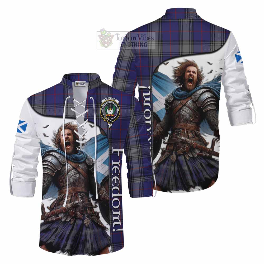 Tartan Vibes Clothing Kinnaird Crest Tartan Ghillie Kilt Shirt Inspired by the Freedom of Scottish Warrior