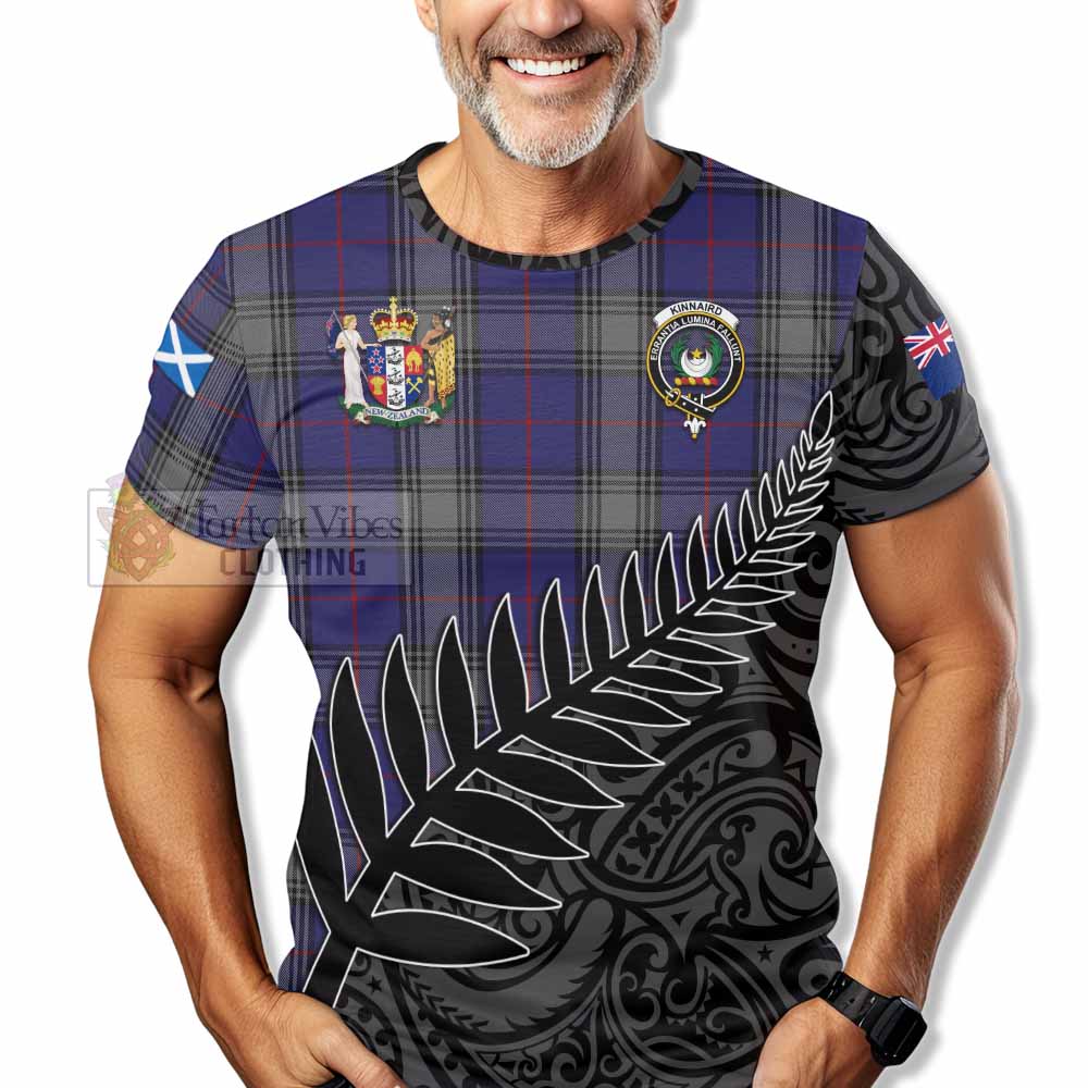 Tartan Vibes Clothing Kinnaird Crest Tartan T-Shirt with New Zealand Silver Fern Half Style