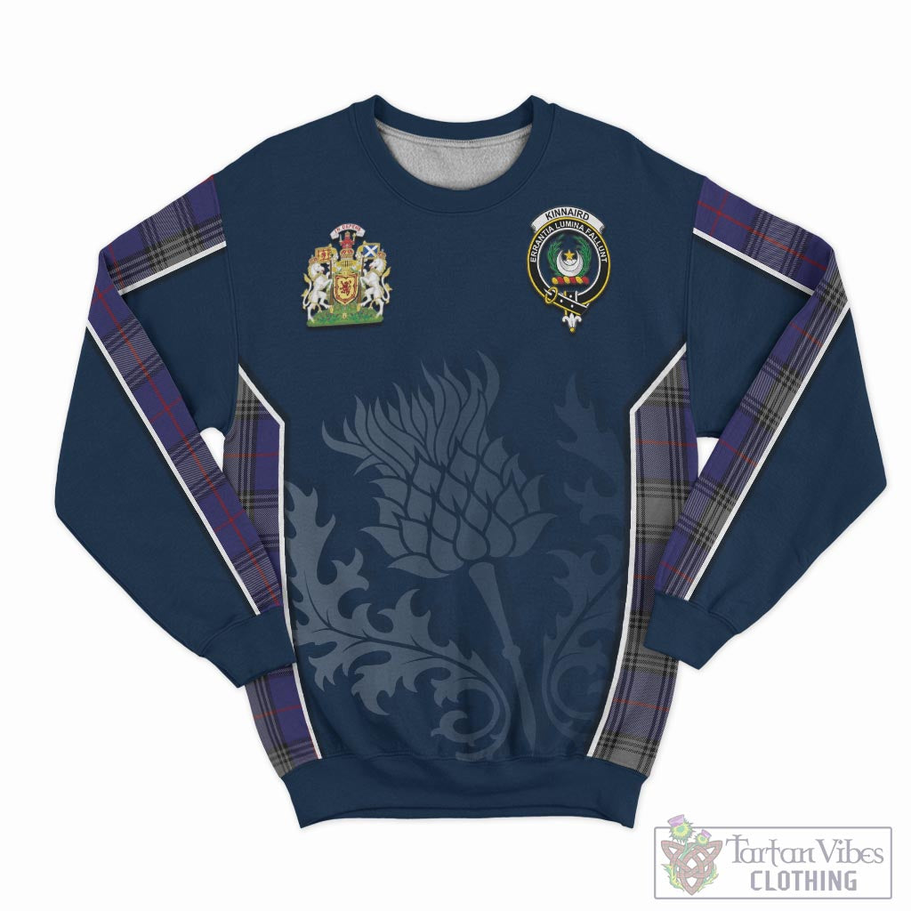 Tartan Vibes Clothing Kinnaird Tartan Sweatshirt with Family Crest and Scottish Thistle Vibes Sport Style