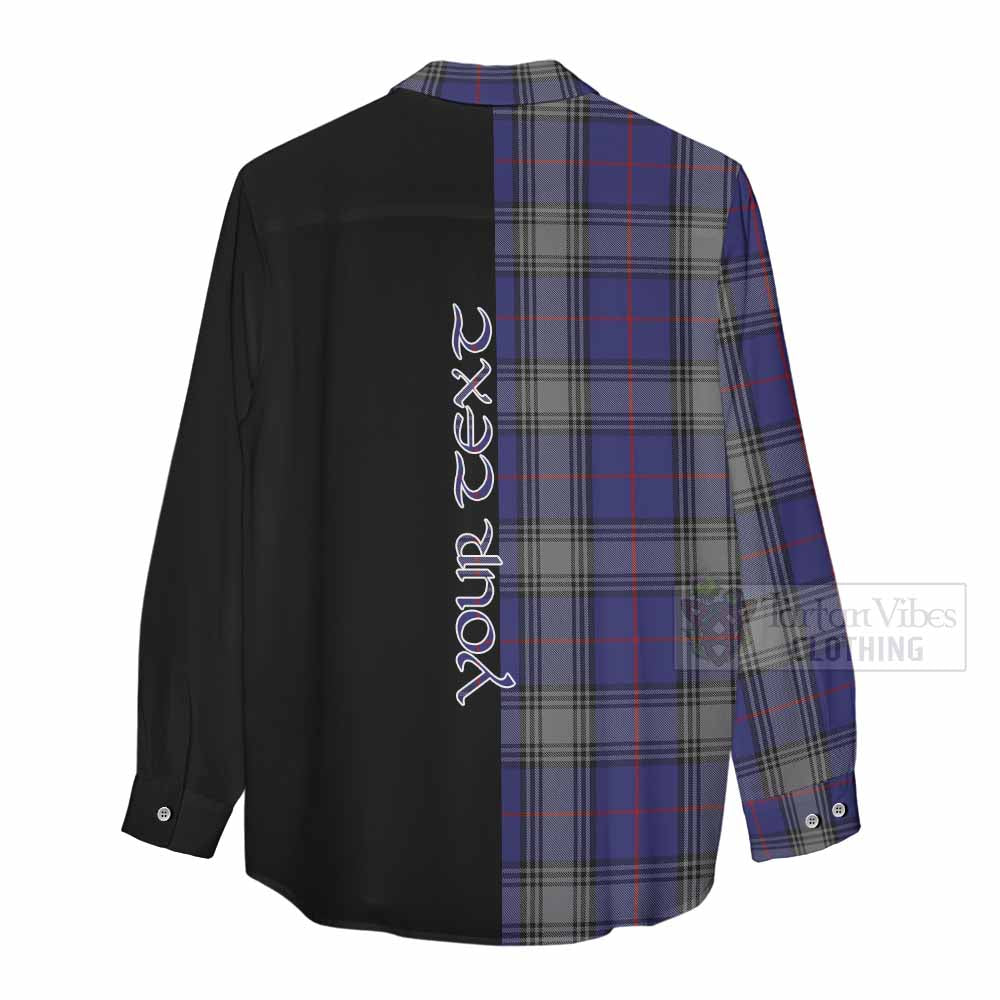 Tartan Vibes Clothing Kinnaird Tartan Women's Casual Shirt with Family Crest and Half Of Me Style