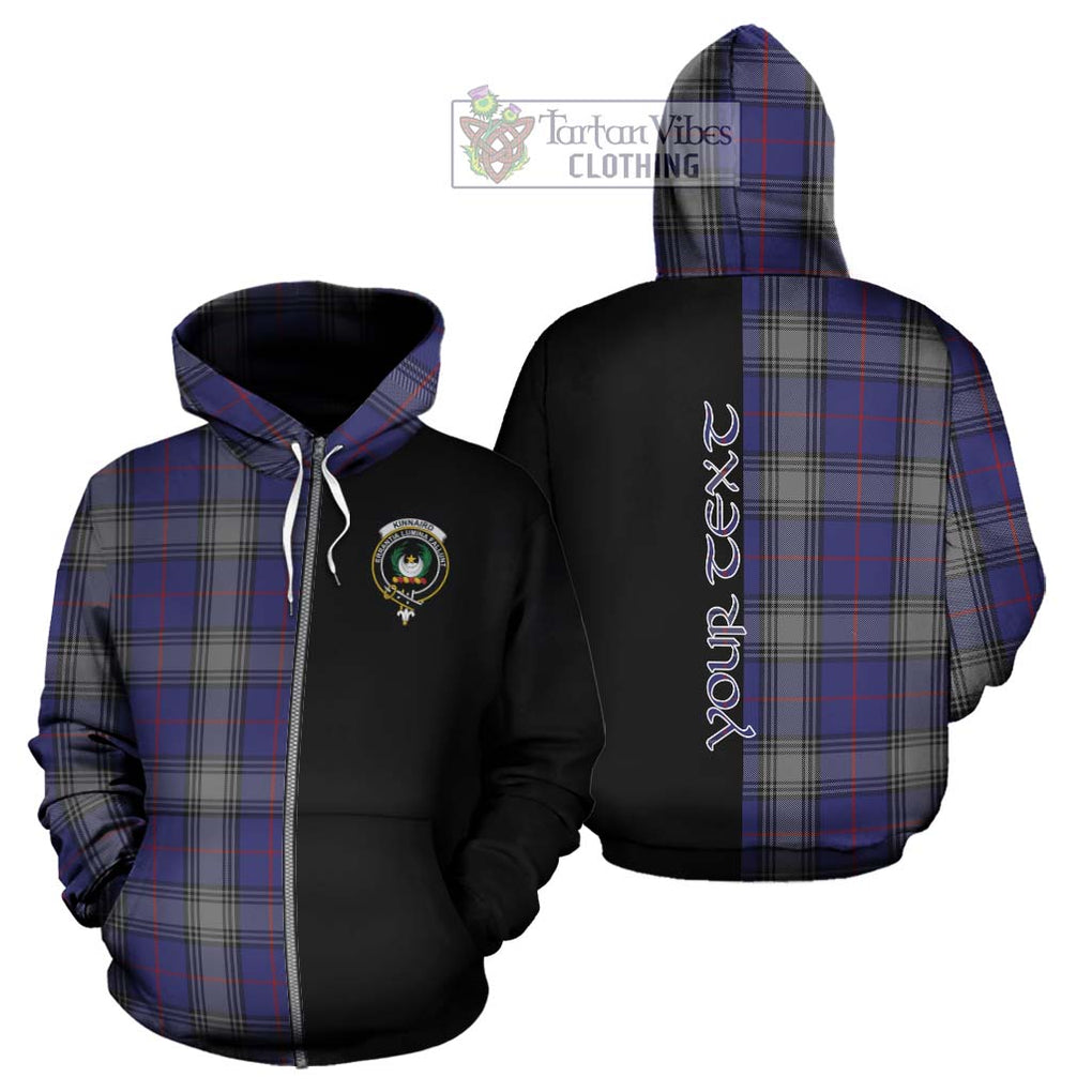 Kinnaird Tartan Hoodie with Family Crest and Half Of Me Style - Tartanvibesclothing Shop