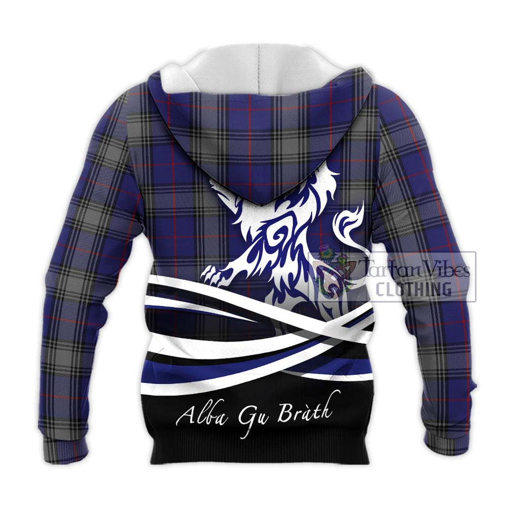 Kinnaird Tartan Knitted Hoodie with Alba Gu Brath Regal Lion Emblem - Tartanvibesclothing Shop