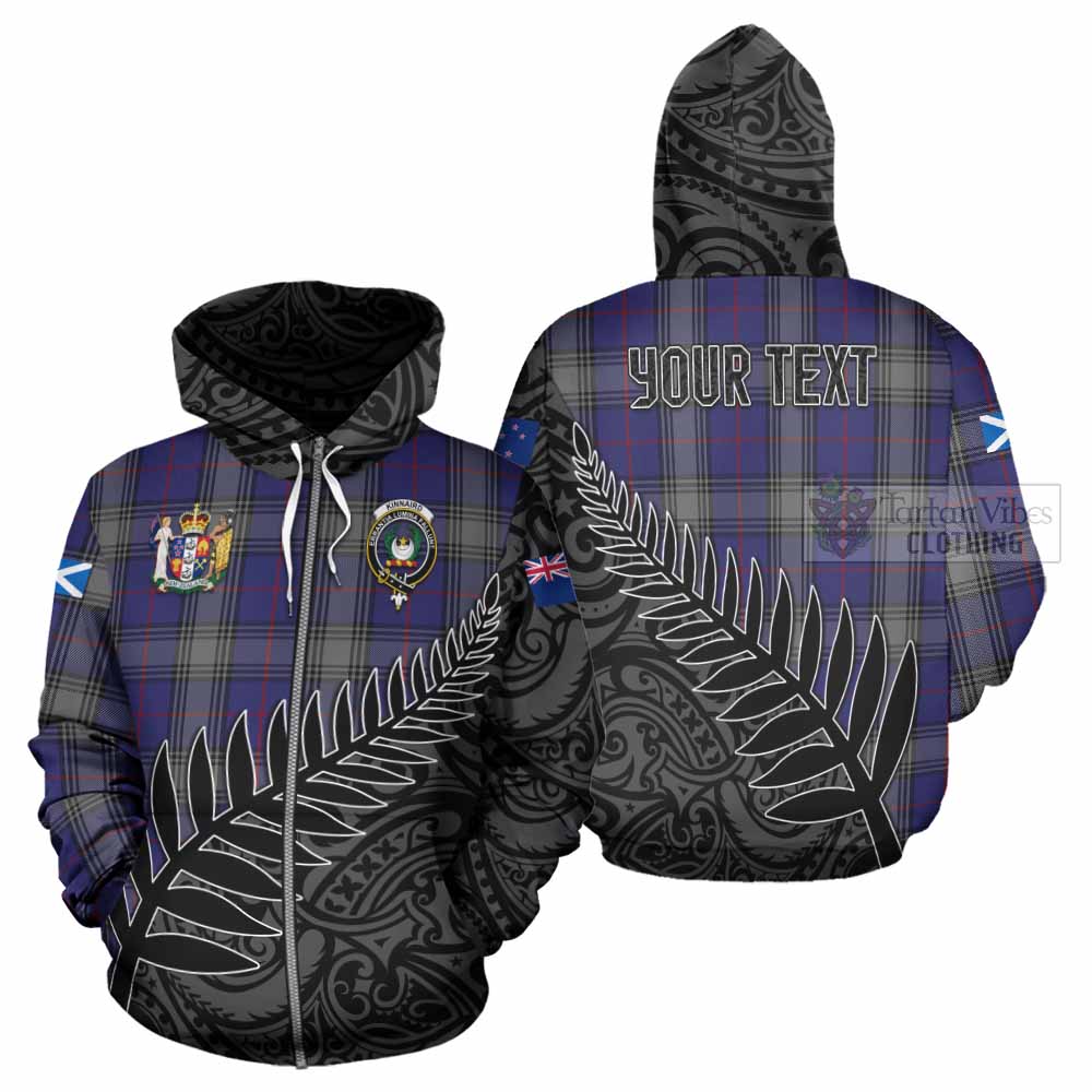 Tartan Vibes Clothing Kinnaird Crest Tartan Hoodie with New Zealand Silver Fern Half Style