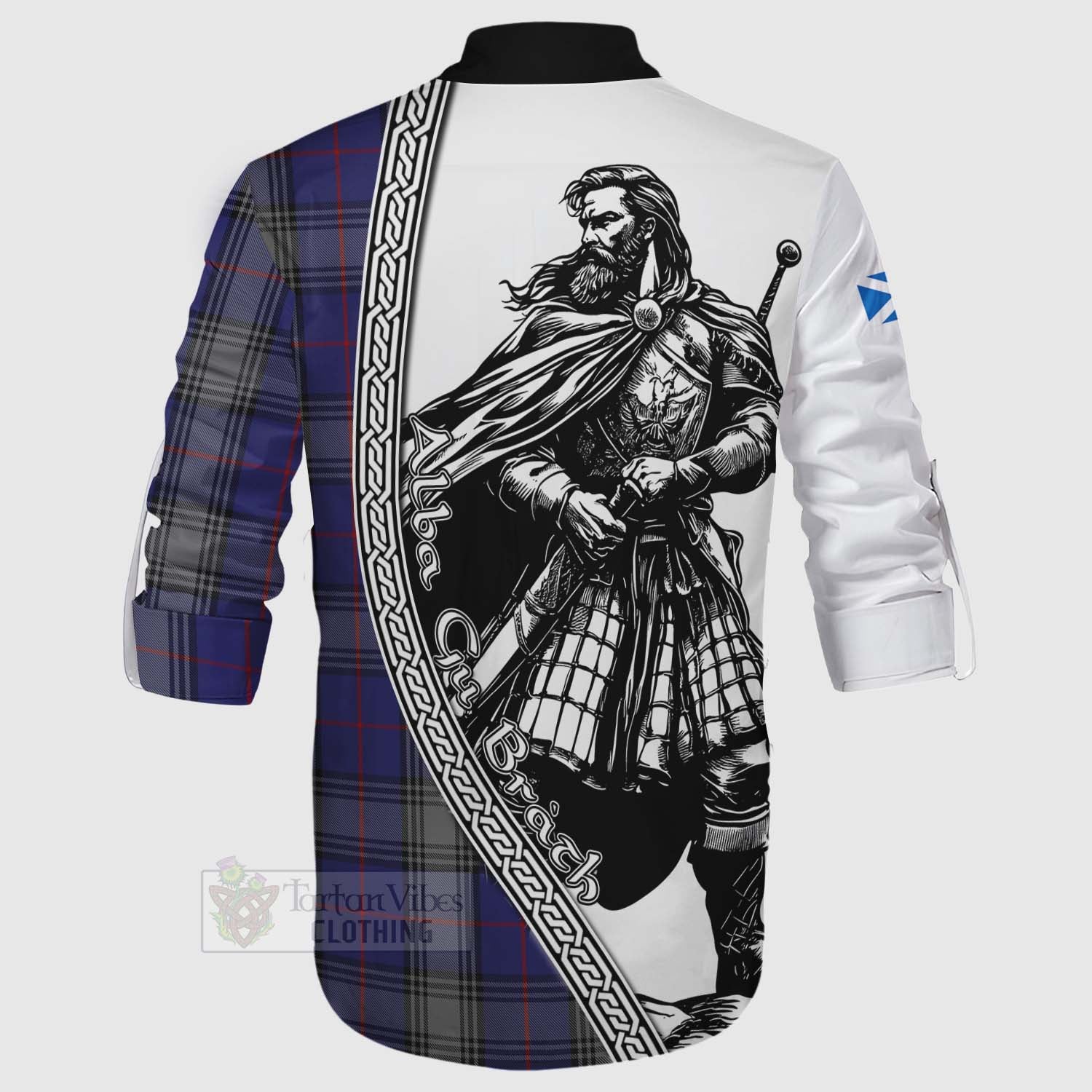 Tartan Vibes Clothing Kinnaird Tartan Clan Crest Ghillie Kilt Shirt with Highlander Warrior Celtic Style