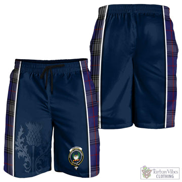 Kinnaird Tartan Men's Shorts with Family Crest and Scottish Thistle Vibes Sport Style