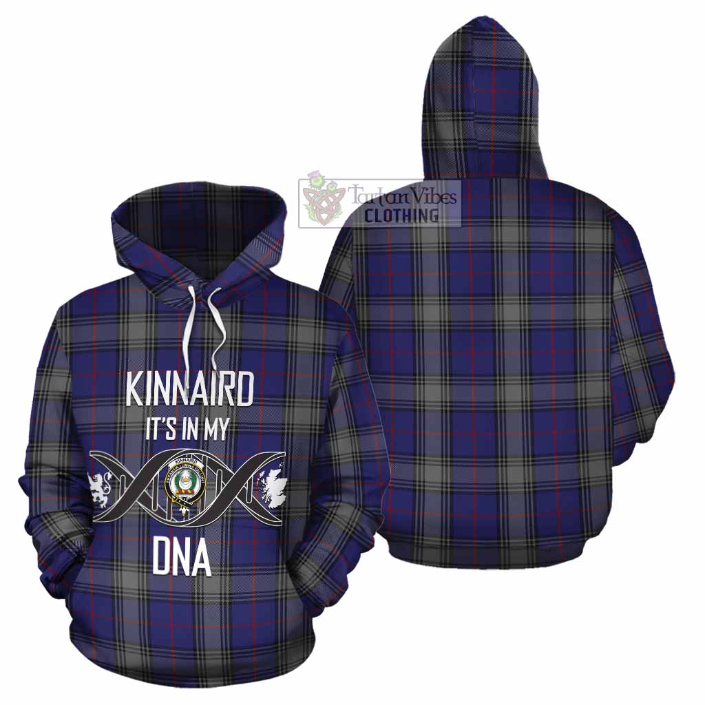 Tartan Vibes Clothing Kinnaird Tartan Cotton Hoodie with Family Crest DNA In Me Style