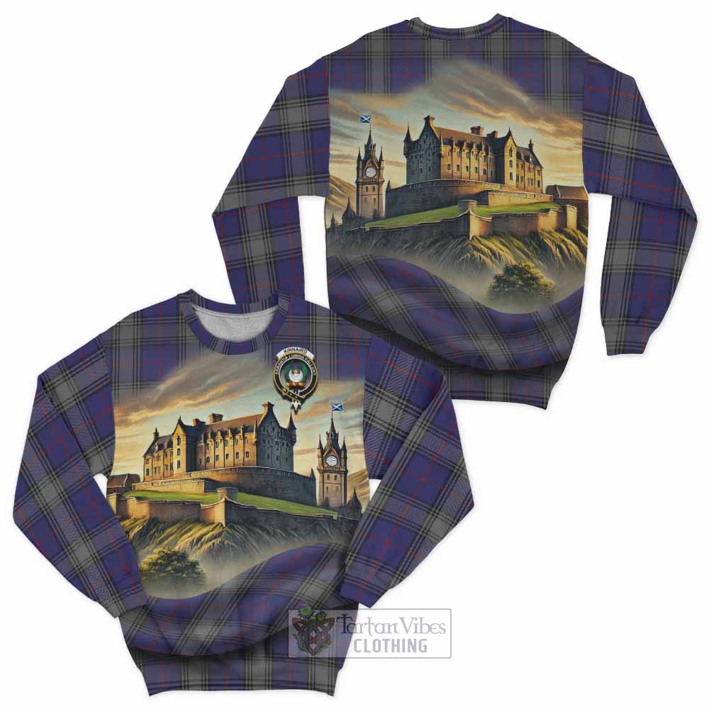 Kinnaird Tartan Family Crest Sweatshirt with Scottish Ancient Castle Style - Tartan Vibes Clothing