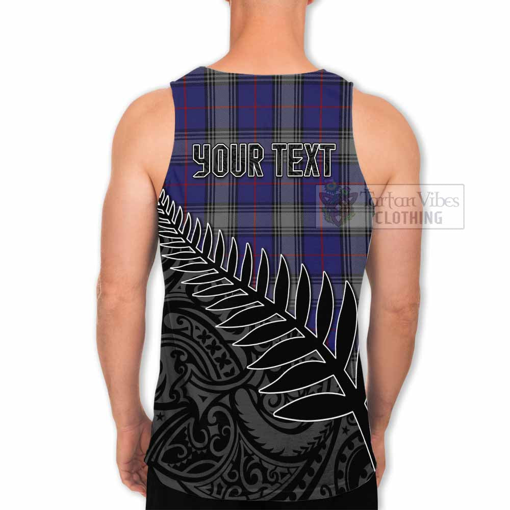 Tartan Vibes Clothing Kinnaird Crest Tartan Men's Tank Top with New Zealand Silver Fern Half Style