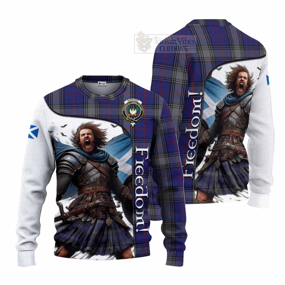 Tartan Vibes Clothing Kinnaird Crest Tartan Knitted Sweater Inspired by the Freedom of Scottish Warrior