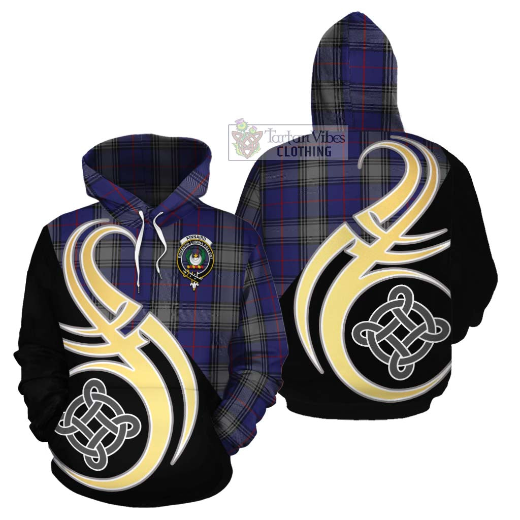 Tartan Vibes Clothing Kinnaird Tartan Cotton Hoodie with Family Crest and Celtic Symbol Style