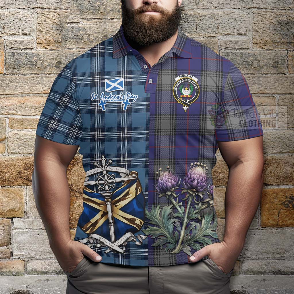 Tartan Vibes Clothing Kinnaird Tartan Polo Shirt Happy St. Andrew's Day Half Tartan Style