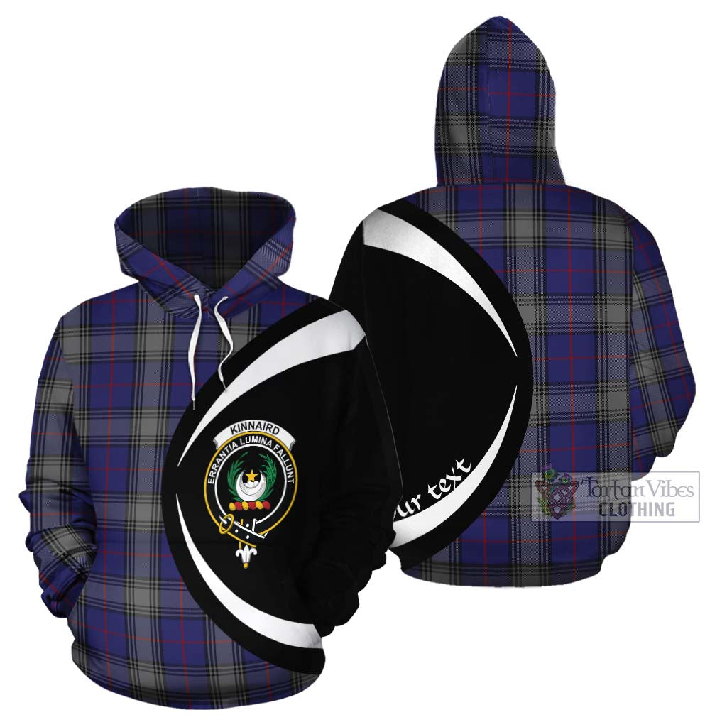 Tartan Vibes Clothing Kinnaird Tartan Cotton Hoodie with Family Crest Circle Style