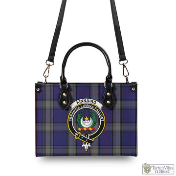Kinnaird Tartan Luxury Leather Handbags with Family Crest - Tartan Vibes Clothing