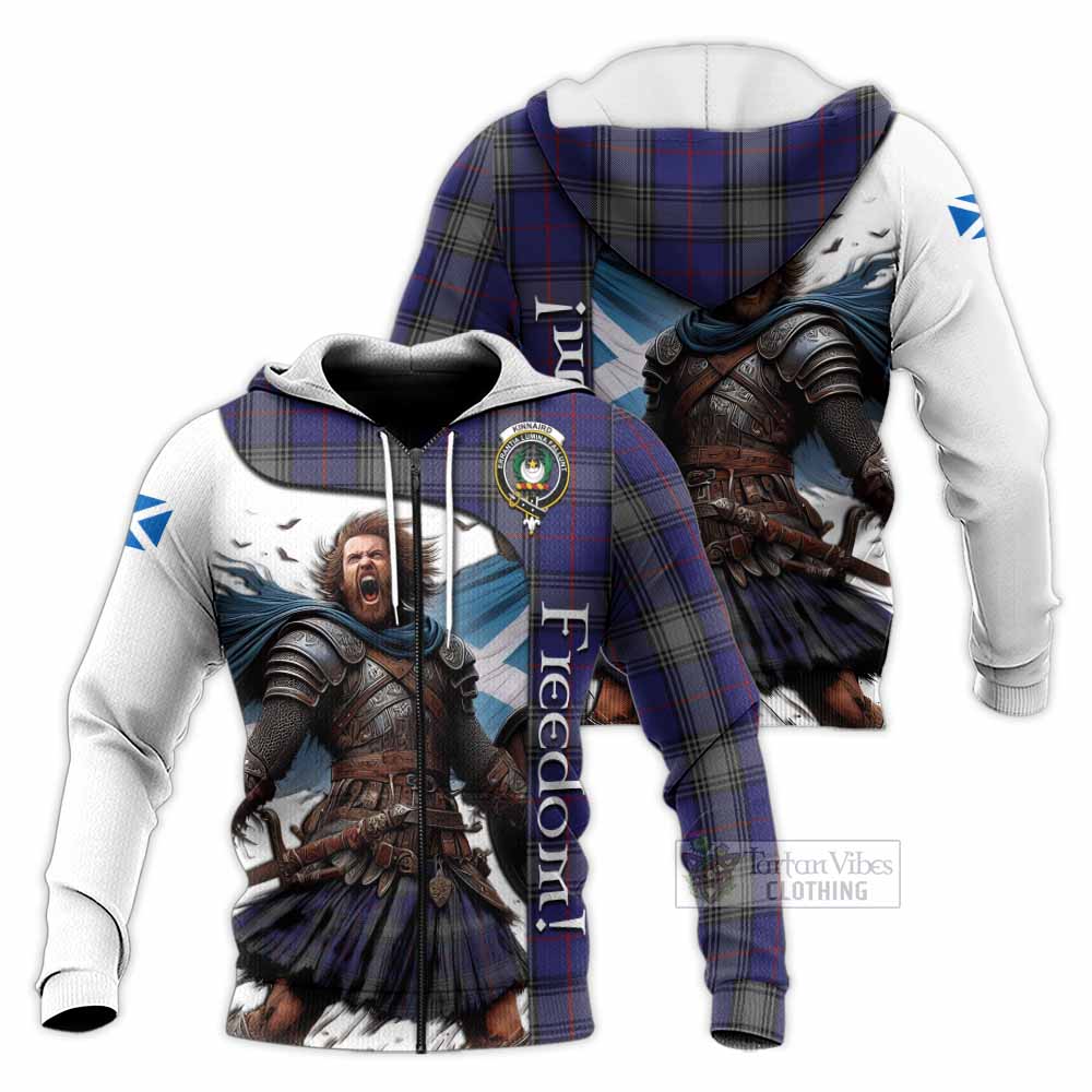 Tartan Vibes Clothing Kinnaird Crest Tartan Knitted Hoodie Inspired by the Freedom of Scottish Warrior