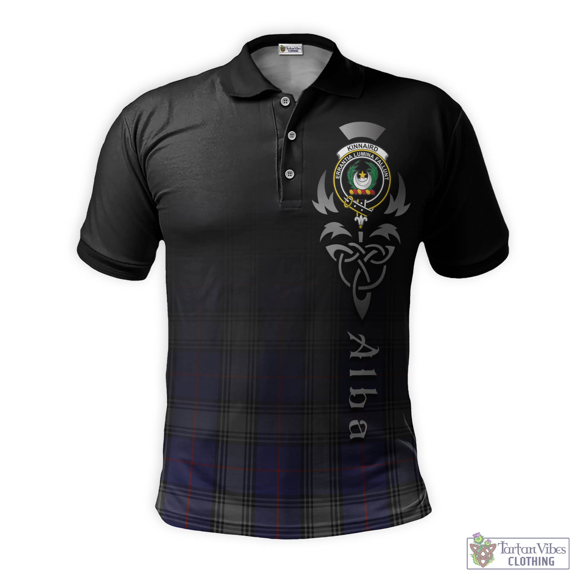 Tartan Vibes Clothing Kinnaird Tartan Polo Shirt Featuring Alba Gu Brath Family Crest Celtic Inspired