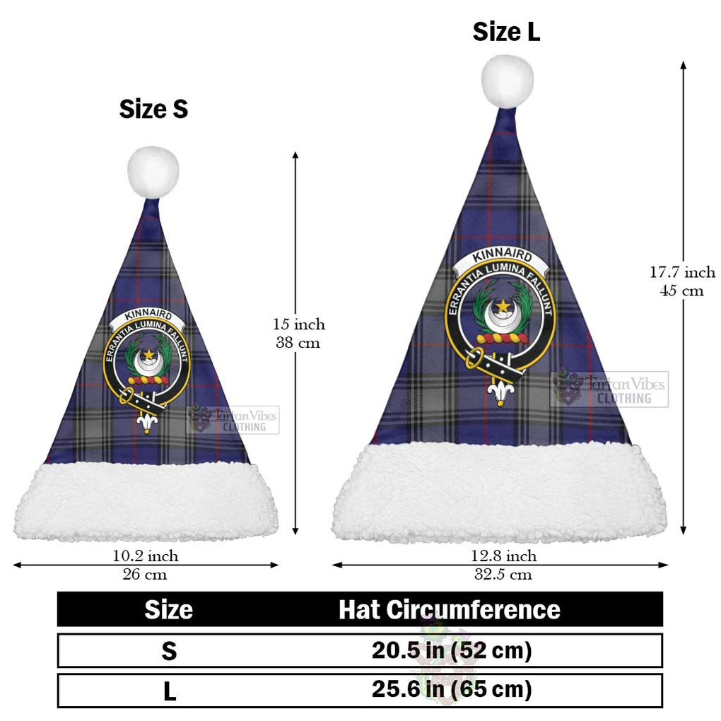 Tartan Vibes Clothing Kinnaird Tartan Christmas Santa Hats with Family Crest