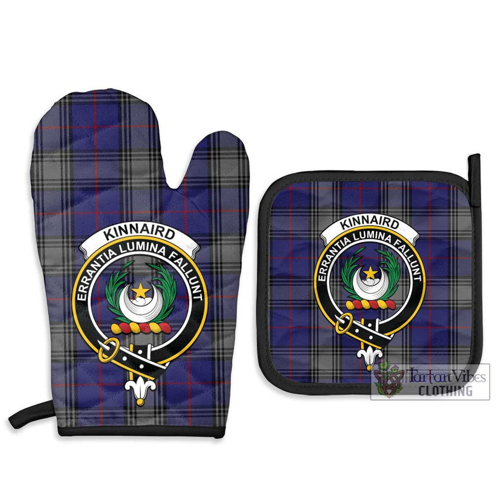 Kinnaird Tartan Combo Oven Mitt & Pot-Holder with Family Crest Combo 1 Oven Mitt & 2 Pot-Holder Black - Tartan Vibes Clothing