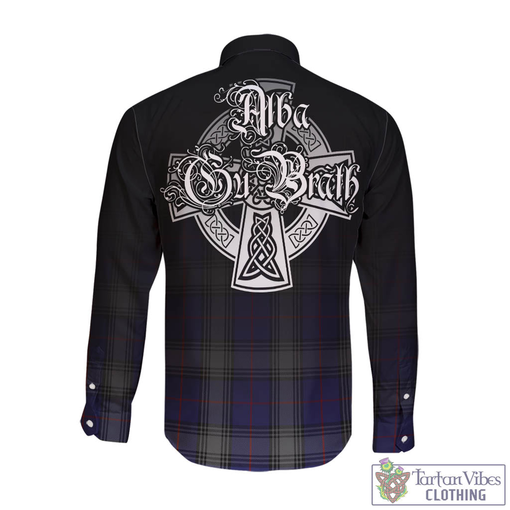 Tartan Vibes Clothing Kinnaird Tartan Long Sleeve Button Up Featuring Alba Gu Brath Family Crest Celtic Inspired