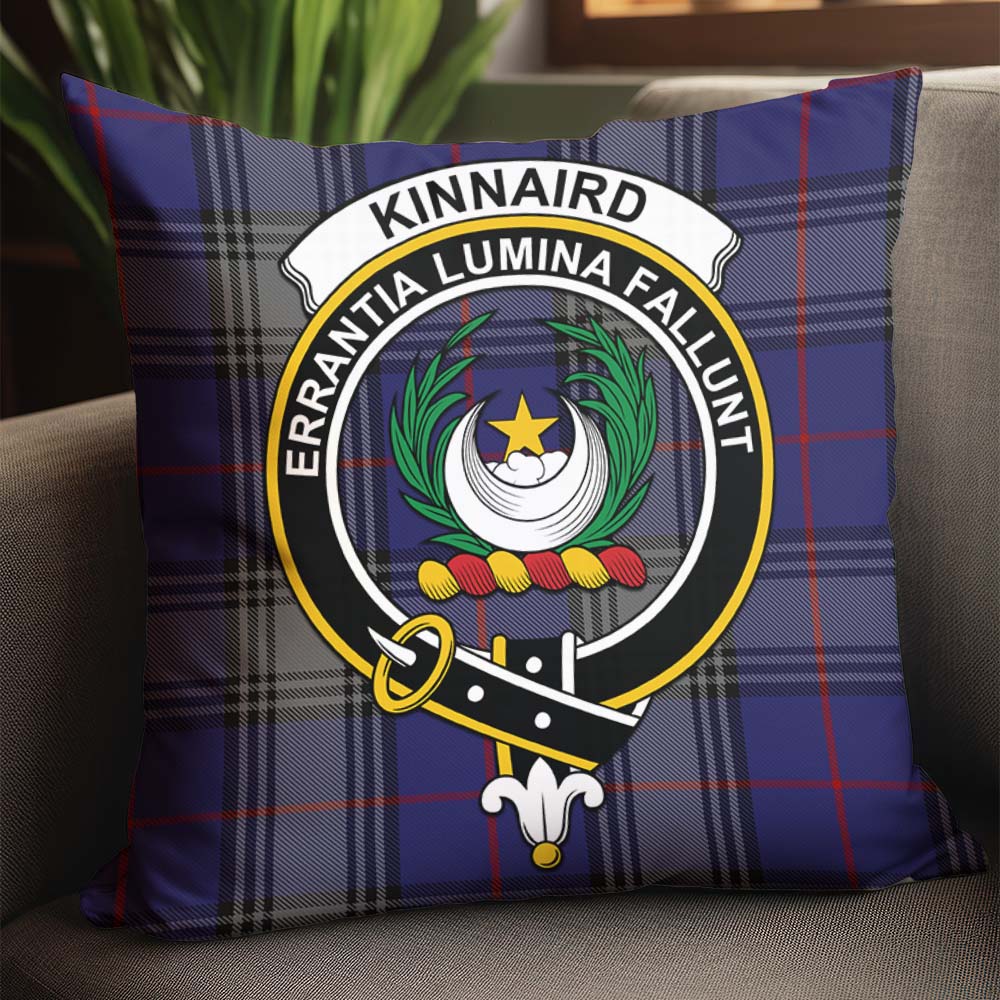 Kinnaird Tartan Pillow Cover with Family Crest - Tartanvibesclothing