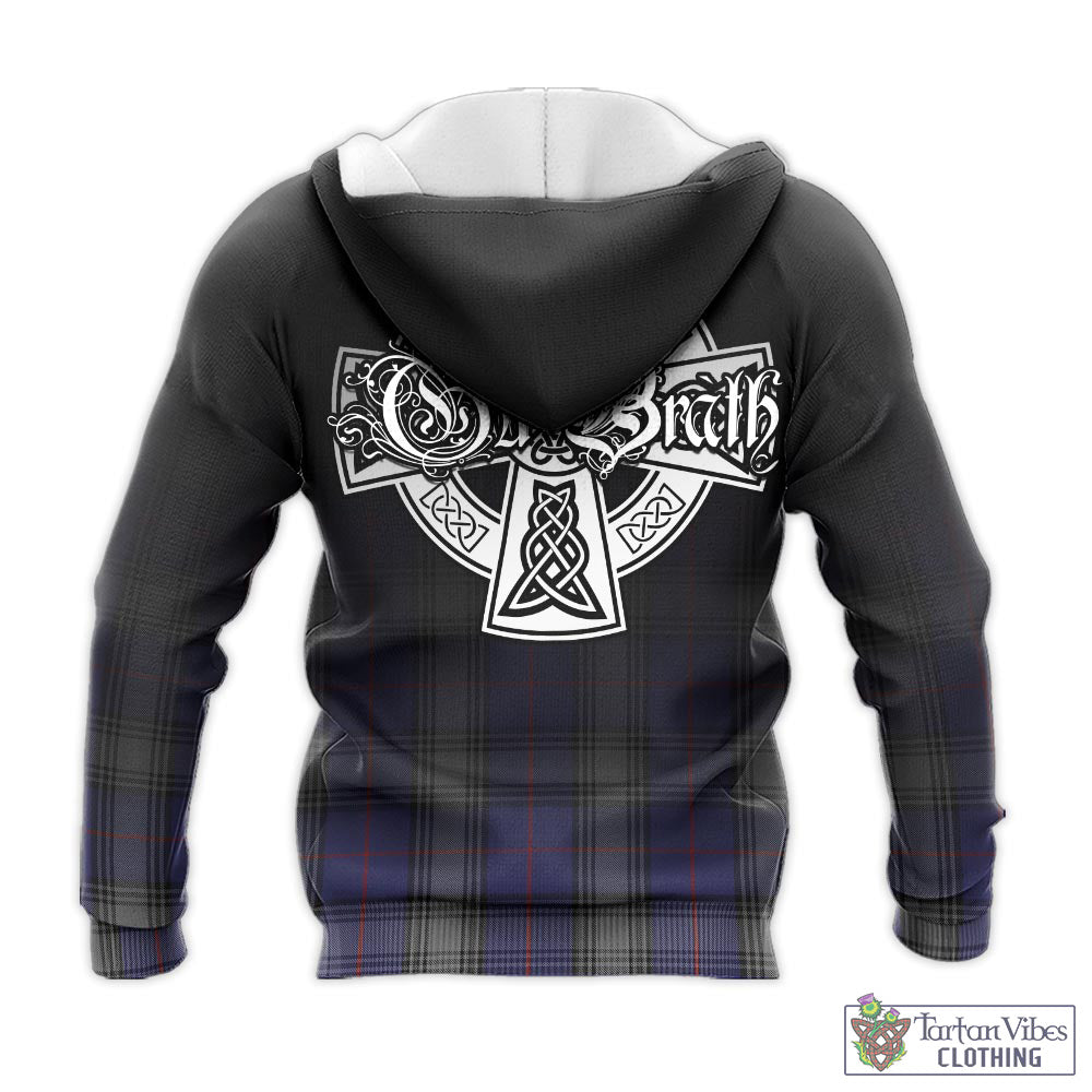 Tartan Vibes Clothing Kinnaird Tartan Knitted Hoodie Featuring Alba Gu Brath Family Crest Celtic Inspired