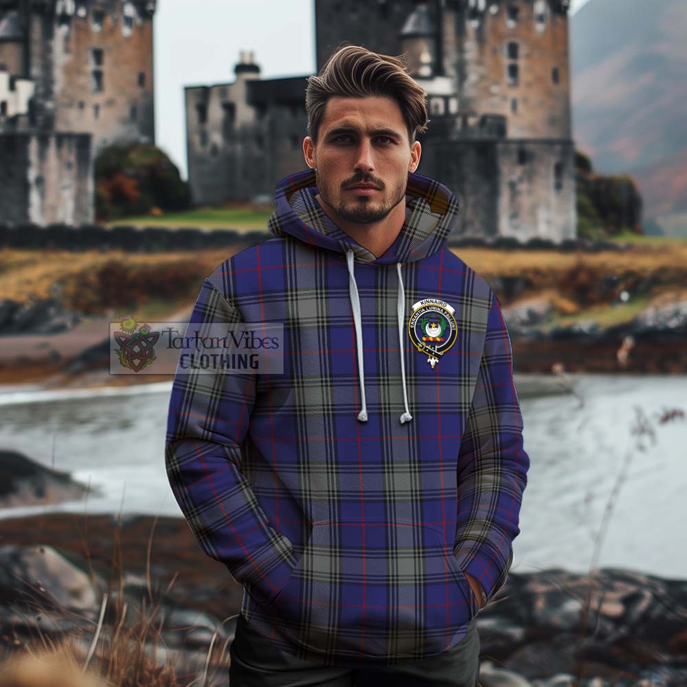 Tartan Vibes Clothing Kinnaird Tartan Cotton Hoodie with Family Crest Celtic Skull Style