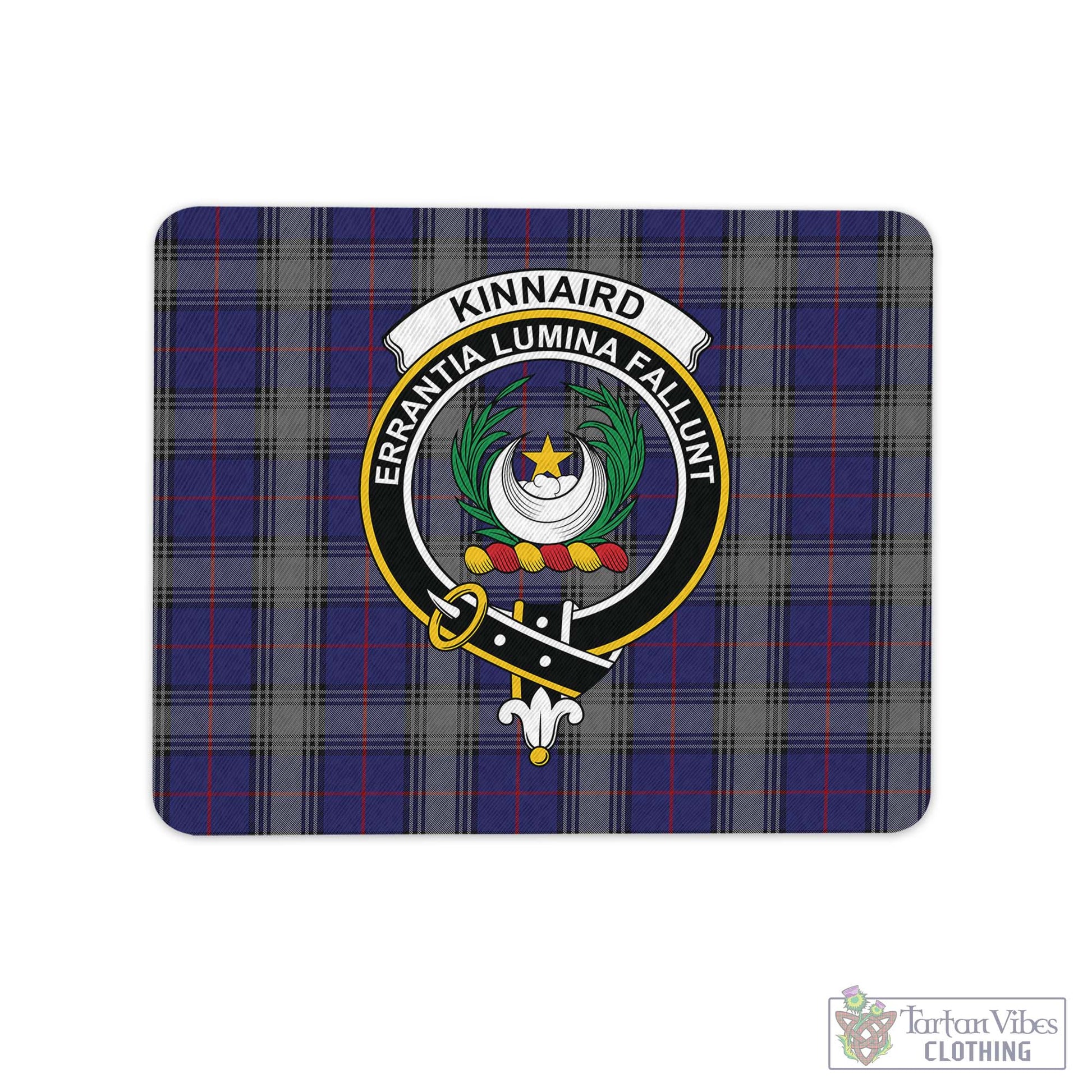 Tartan Vibes Clothing Kinnaird Tartan Mouse Pad with Family Crest