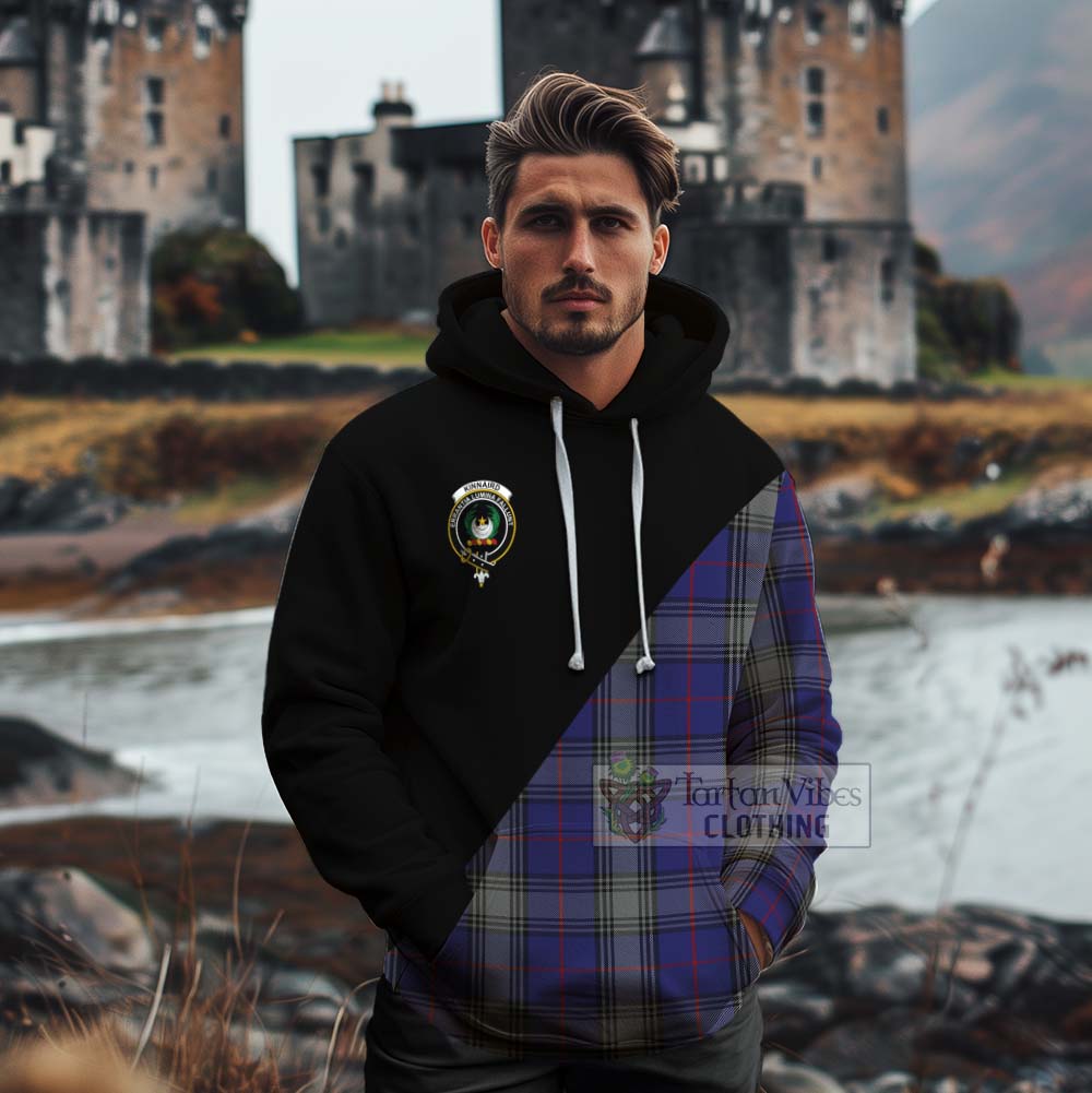 Tartan Vibes Clothing Kinnaird Tartan Cotton Hoodie with Family Crest and Military Logo Style