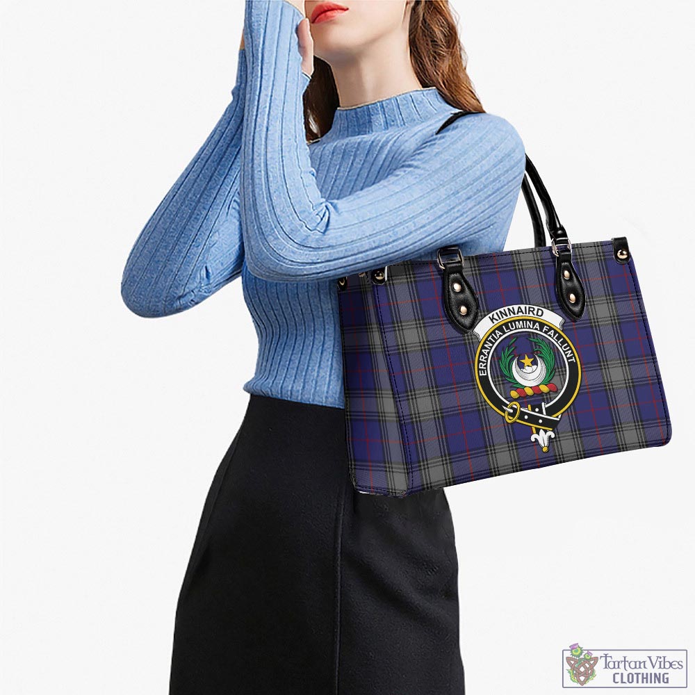 Tartan Vibes Clothing Kinnaird Tartan Luxury Leather Handbags with Family Crest