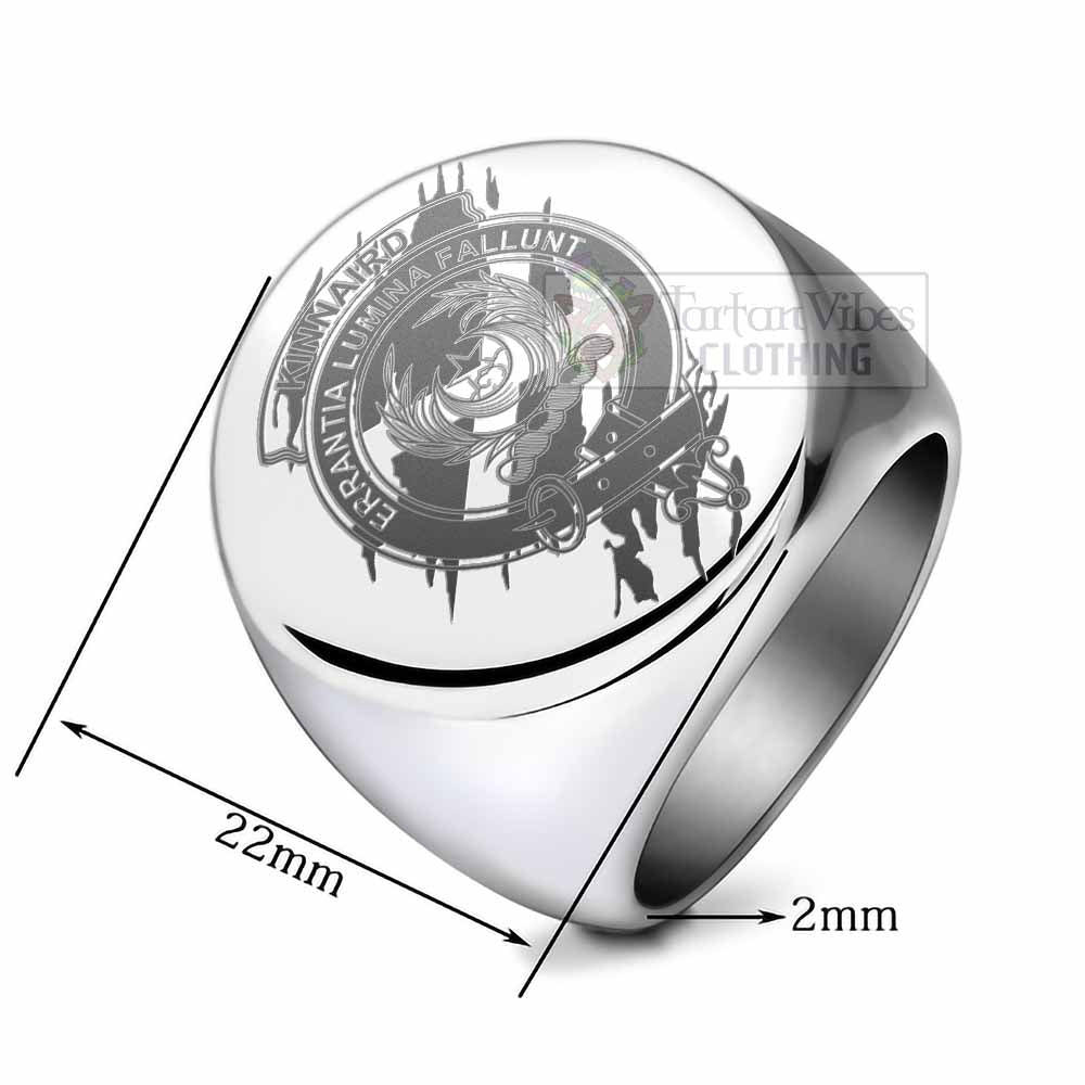 Tartan Vibes Clothing Kinnaird Clan Crest Engraved Ring Scotland In Me Style