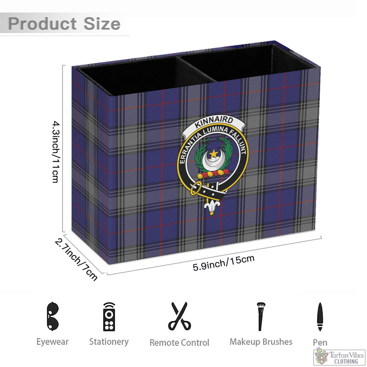 Kinnaird Tartan Pen Holder with Family Crest - Tartan Vibes Clothing