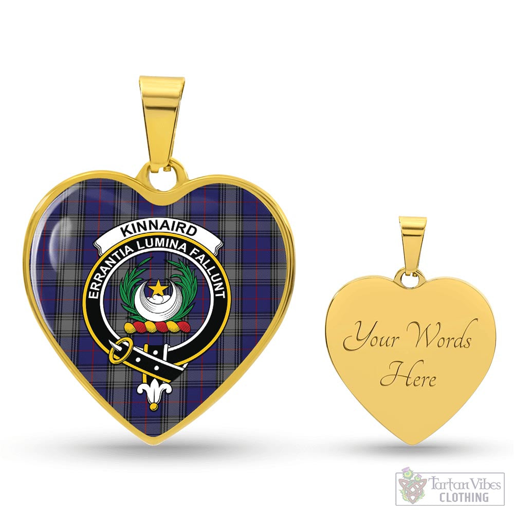 Tartan Vibes Clothing Kinnaird Tartan Heart Necklace with Family Crest