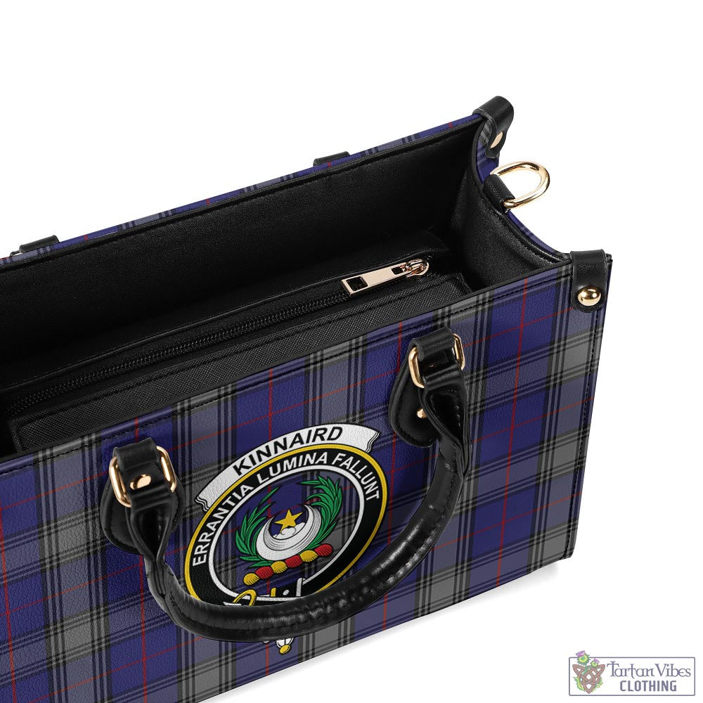 Tartan Vibes Clothing Kinnaird Tartan Luxury Leather Handbags with Family Crest